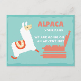Funny White Alpaca Reise Postkarte