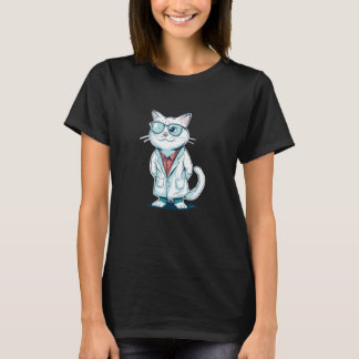 Funny white Cat im Labrador für Wissenschaftsliebh T-Shirt