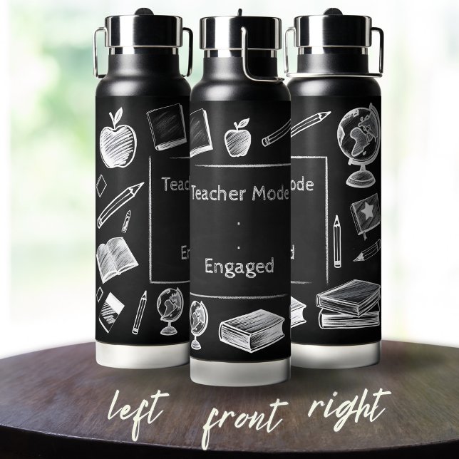 Funny White Chalk Blackboard Grundschullehrer Trinkflasche (Von Creator hochgeladen)