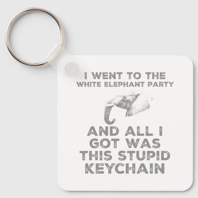 Funny White Elephant Christmas Party Design  Schlüsselanhänger (Vorderseite)