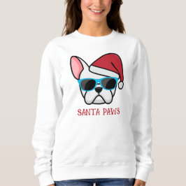 Funny White Frenchie Santa Paws Weihnachten Sweatshirt