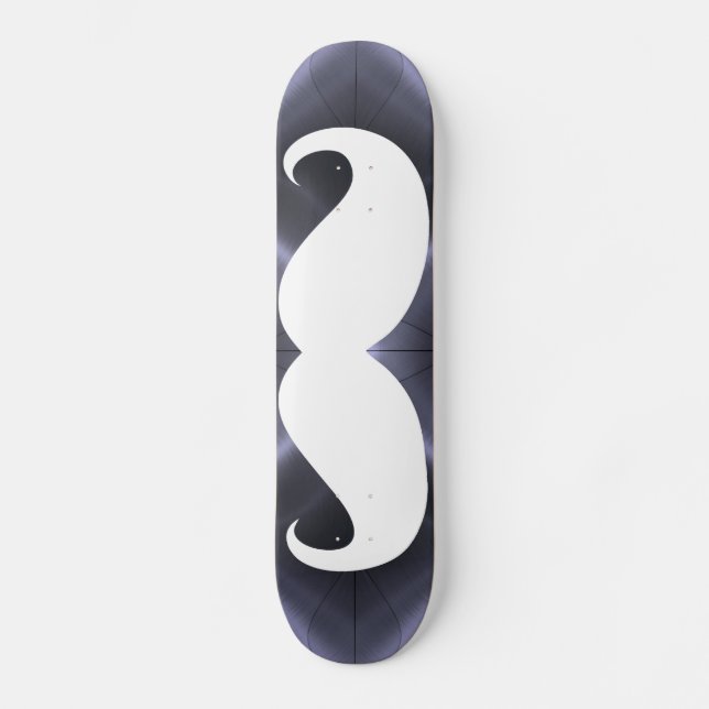 Funny white mustache 18 skateboard (Vorderseite)