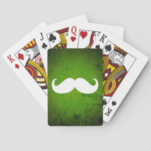 Funny White Mustache 3 Spielkarten