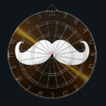 Funny White Mustache auf Metall Hintergrund Dartscheibe<br><div class="desc">Funny White Mustache auf Metall Hintergrund. Design ist auf anderen Produkten erhältlich.</div>