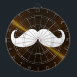 Funny White Mustache auf Metall Hintergrund Dartscheibe<br><div class="desc">Funny White Mustache auf Metall Hintergrund. Design ist auf anderen Produkten erhältlich.</div>