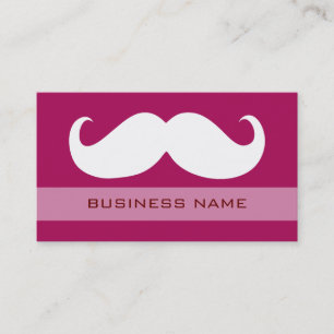 Funny White Mustache und Schlicht Red Visitenkarte
