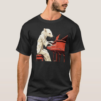 Funny white Rat Lieben Piano Kostüme für Jungen un T-Shirt