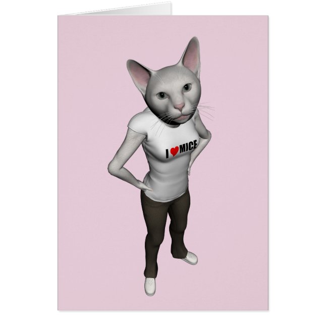 Funny White Siamese Cat Lieben Mäuse (Vorne)