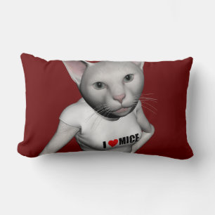 Funny White Siamese Cat Lieben Mäuse Lendenkissen