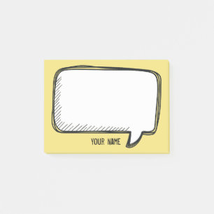 Funny White Talk Buble Gelbe Personalisierte Bezei Post-it Klebezettel