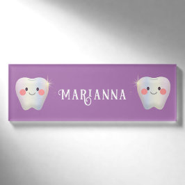Funny White Teeth Dentistry Namenschild