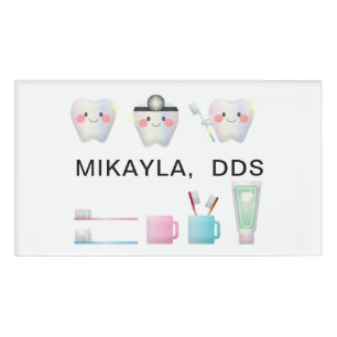 Funny White Teeth Dentistry Namenschild