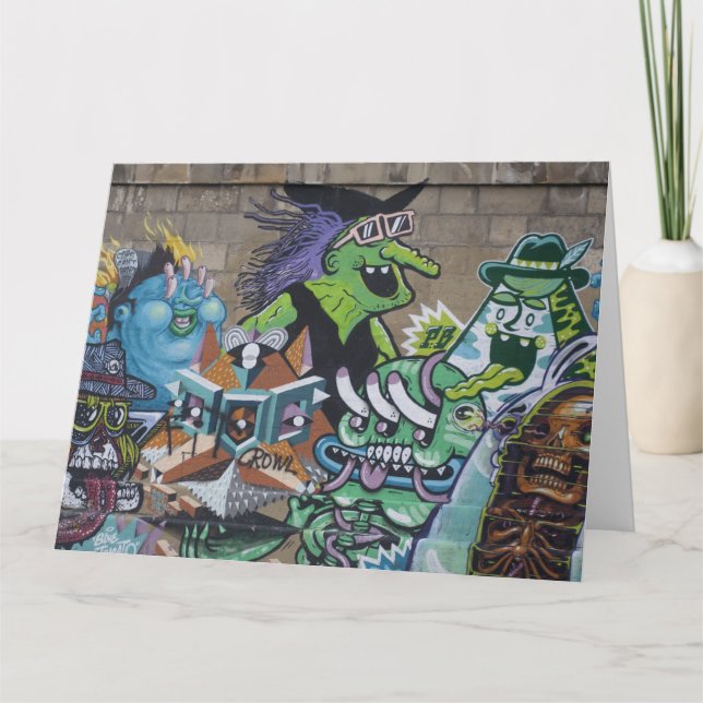 Funny Wicked Green Hexe Karte (Vorderseite)