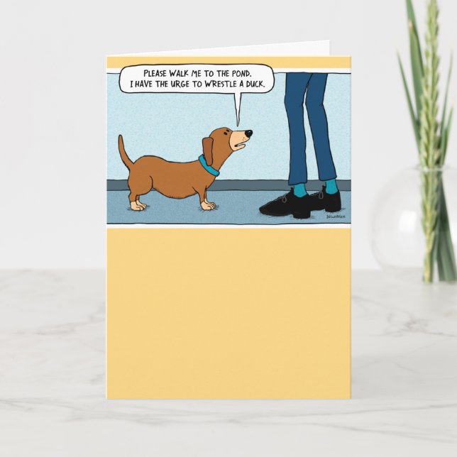 Funny Wiener Dog carte d'anniversaire (Devant)