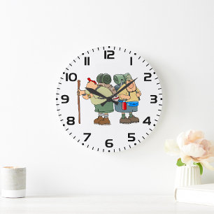 Funny Wikers Outdoor Adventure Camping Spaß Große Wanduhr