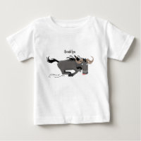 Funny wildebeam läuft Cartoon Illustration