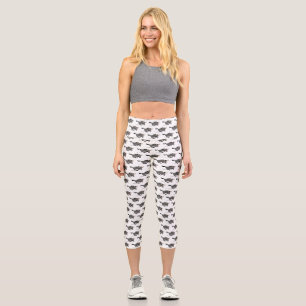 Funny wildebeam läuft Cartoon Illustration Capri Leggings