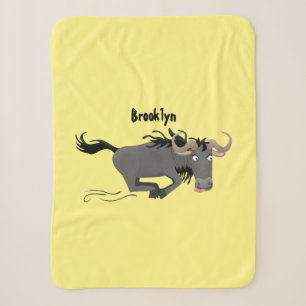 Funny wildebeam läuft Cartoon Illustration Sherpadecke