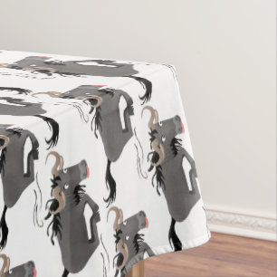 Funny wildebeam läuft Cartoon Illustration Tischdecke