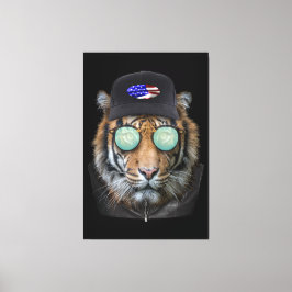 Funny Wildlife gekleidet Funny Bengalisch Tiger Leinwanddruck