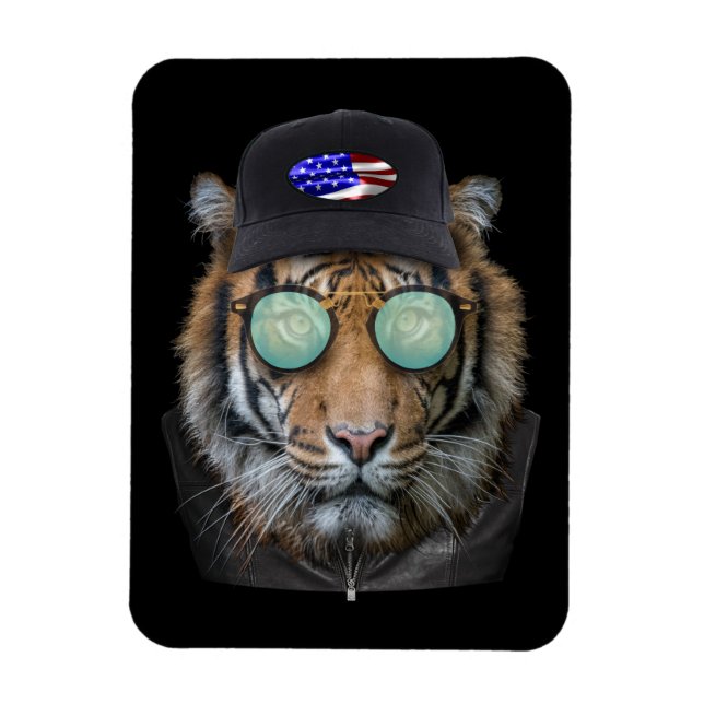 Funny Wildlife gekleidet Funny Bengalisch Tiger Magnet (Vertikal)