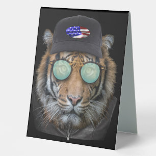 Funny Wildlife gekleidet Funny Bengalisch Tiger Tischaufsteller