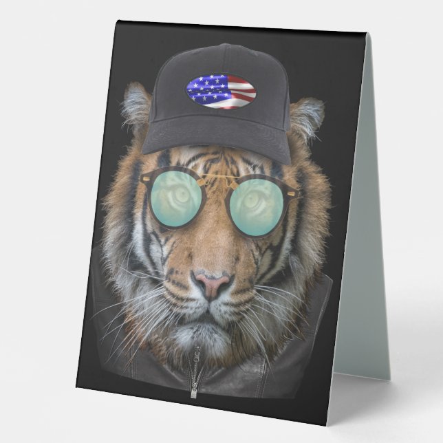 Funny Wildlife gekleidet Funny Bengalisch Tiger Tischaufsteller (Vorderseite)