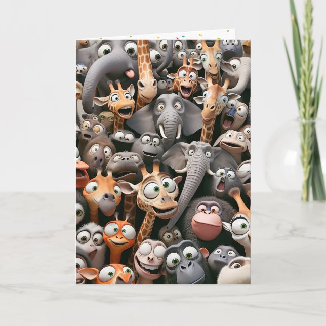 Funny Wildlife Group Karte (Vorderseite)