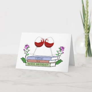 Funny Wine and Book Lover Geburtstagskarte Karte