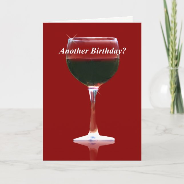 Funny Wine Birthday Card Karte (Vorderseite)