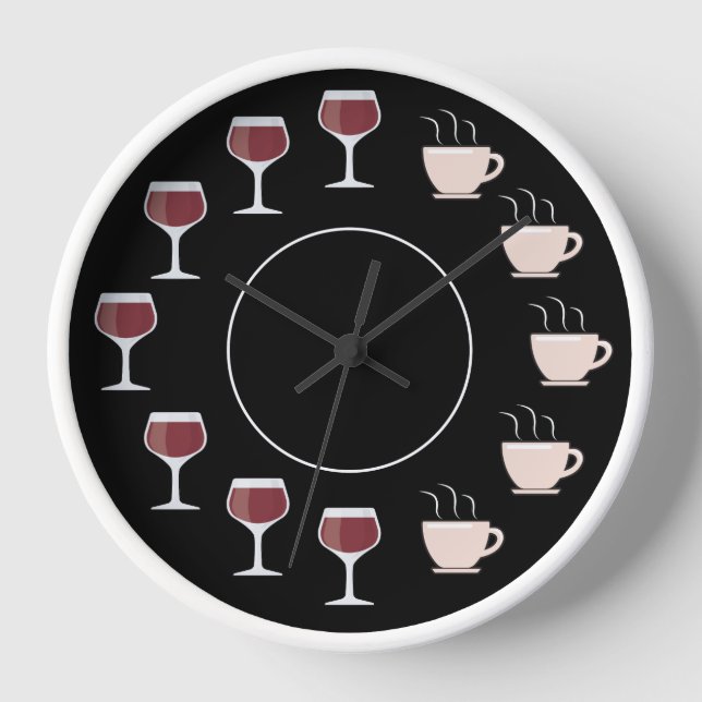 Funny Wine & Coffee Clock Uhr (Vorderseite)