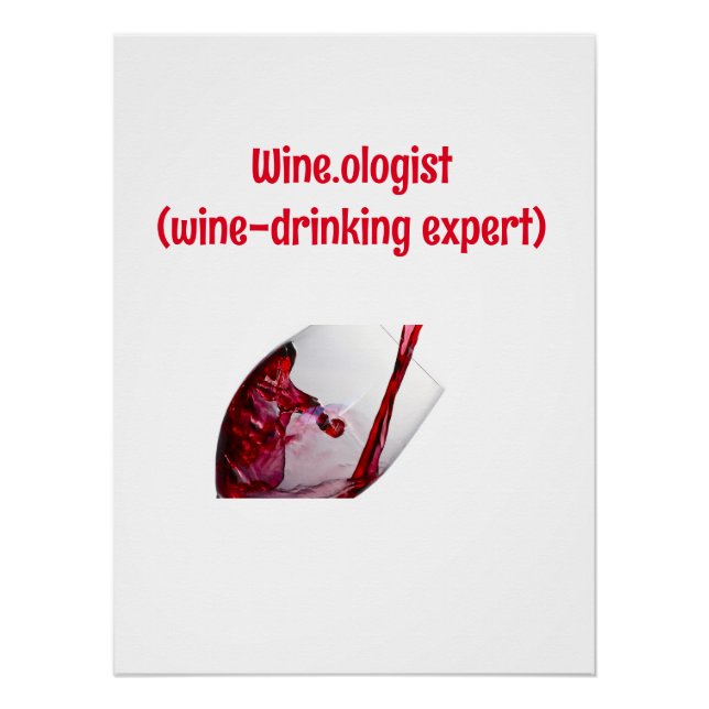 Funny Wine Drinking Graphic  Poster (Vorderseite)