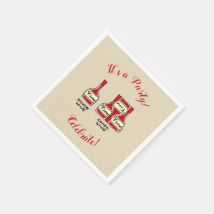 Funny Wine Geburtstagsparty Cartoon Paper Napkins Serviette