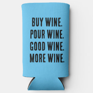 Funny Wine Gedicht - Sky Blue und Black - Selters Dosenkühler