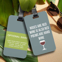 Funny Wine Gedicht - Wein ist Rote Poesie ist hart