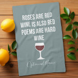 Funny Wine Gedicht - Wein ist Rote Poesie ist hart Geschirrtuch<br><div class="desc">Ein kleiner Spaß,  den Sie an Ihre Weinfreunde weitergeben können. Lassen Sie sie mit diesem humorvollen Gag oder einem weißen Elefanten lachen. Ich versuchte zu rennen,  aber ich behielt,  meinen Wein zu vergießen.</div>