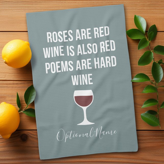 Funny Wine Gedicht - Wein ist Rote Poesie ist hart Geschirrtuch (Funny Wine Kitchen Towel)