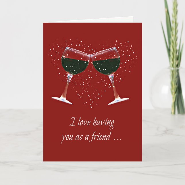 Funny Wine Happy Birthday Card for Friend Karte (Vorderseite)