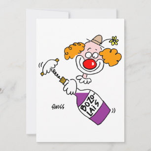 Funny Wine Lover Cartoon Party Einladung beim Verk