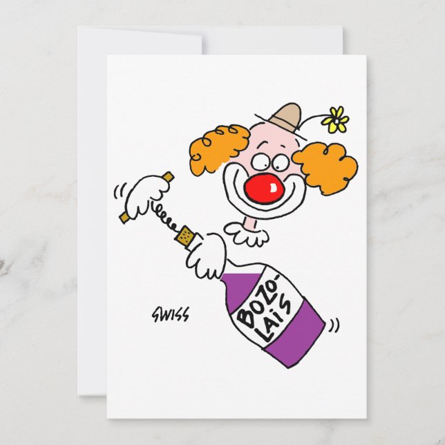 Funny Wine Lover Cartoon Party Einladung beim Verk (Vorderseite)