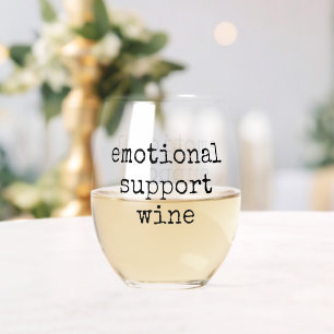 Funny Wine Lover emotionale Unterstützung Wein Gla Weinglas Ohne Stiel