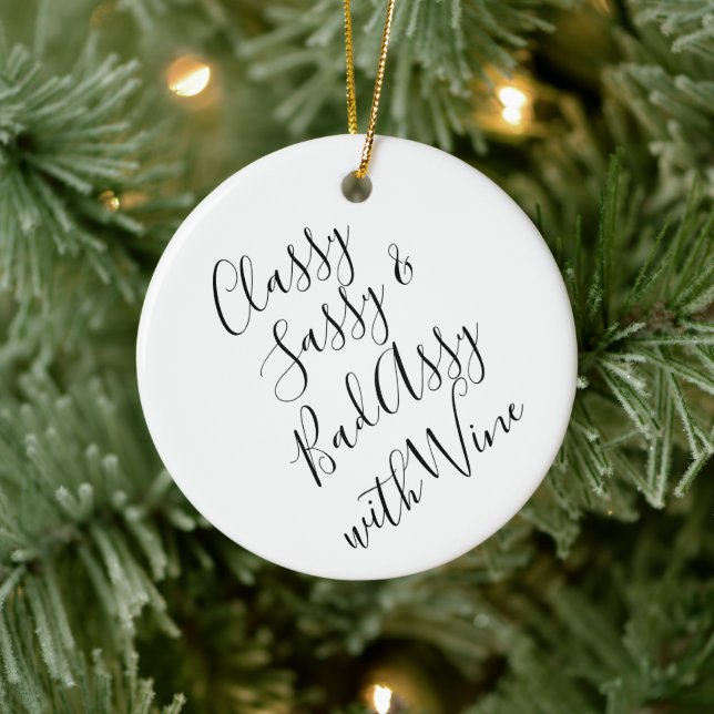 Funny Wine Lover Weihnachten Keramik Ornament (Baum)