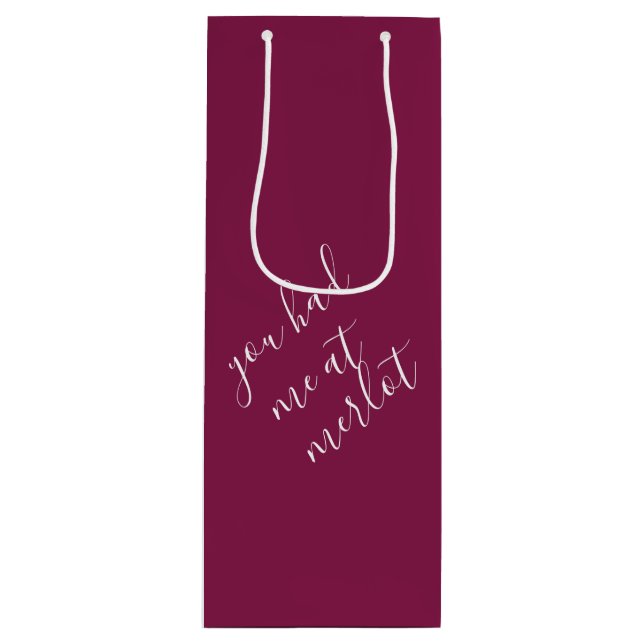 Funny Wine Pun Burgund Weinbeutel Geschenktüte Für Weinflaschen (Vorderseite)