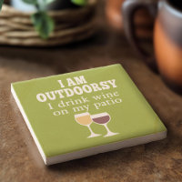 Funny Wine Quote - Ich trinke Wein auf meiner Terr