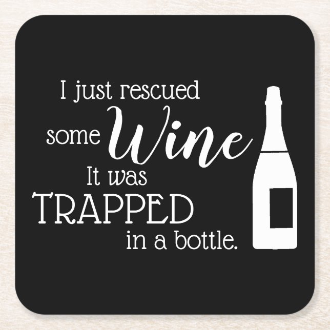 Funny Wine Quote Spaß Niedlich Rechteckiger Pappuntersetzer (Vorderseite)