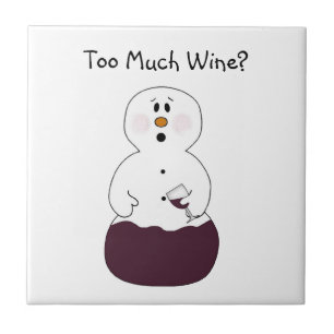 Funny Wine Snowman Tile Fliese