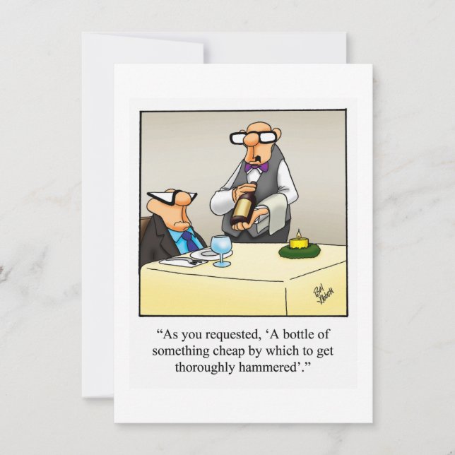 Funny Wine Spaß Party Einladungen (Vorderseite)