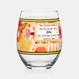 Funny Wineglass Best Friend Gift "Doctor" Weinglas Ohne Stiel