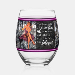 Funny Wineglass Best Friend Gift "Over 40" Weinglas Ohne Stiel