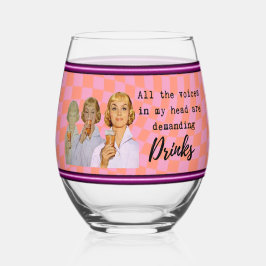 Funny Wineglass Best Friend Gift "Prune" Weinglas Ohne Stiel